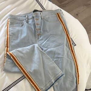 Veronica Beard Light Blue Jeans with Orange Stripes